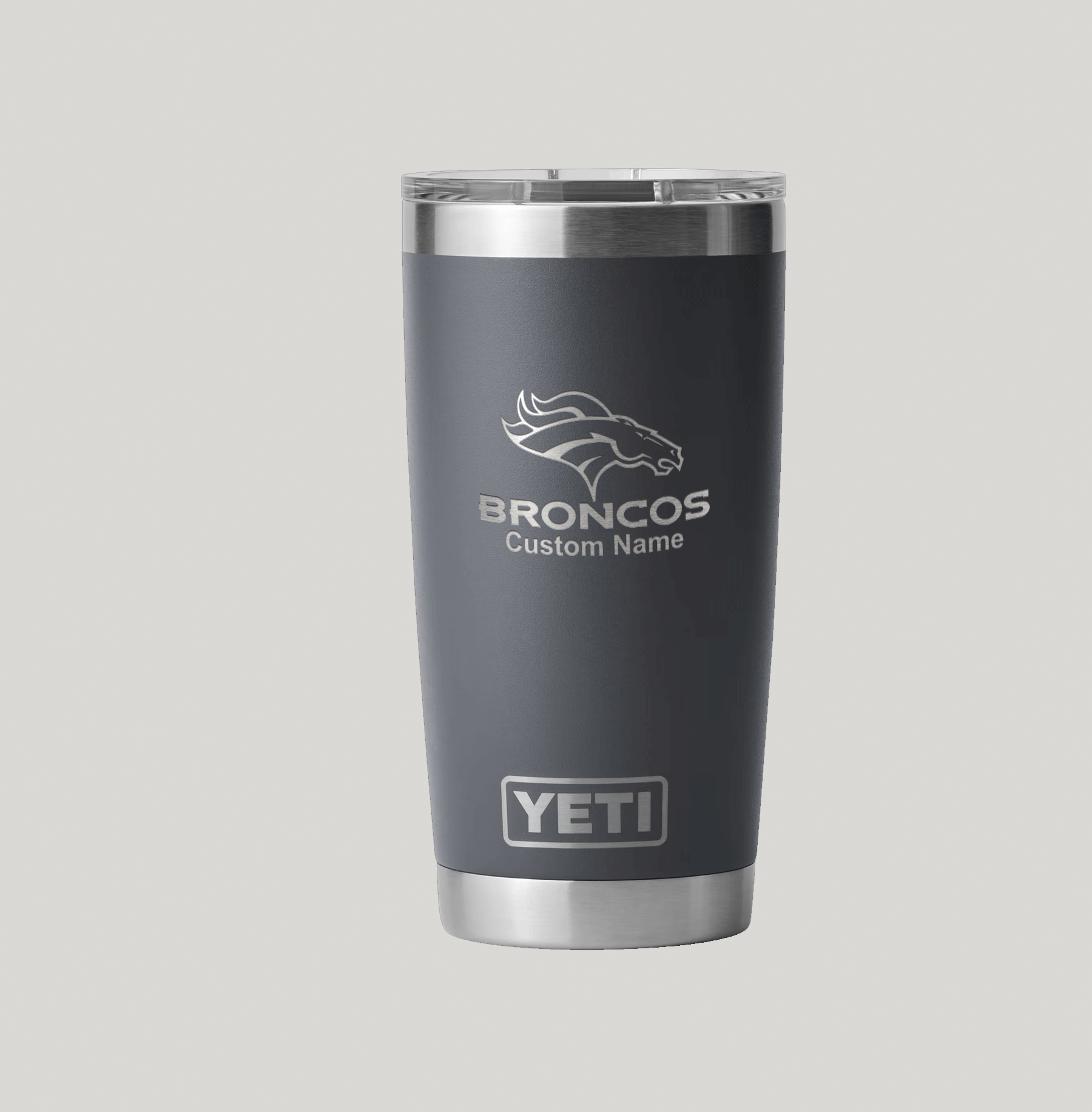 Personalized Denver Broncos Yeti 20 oz Rambler Tumbler - Image 3