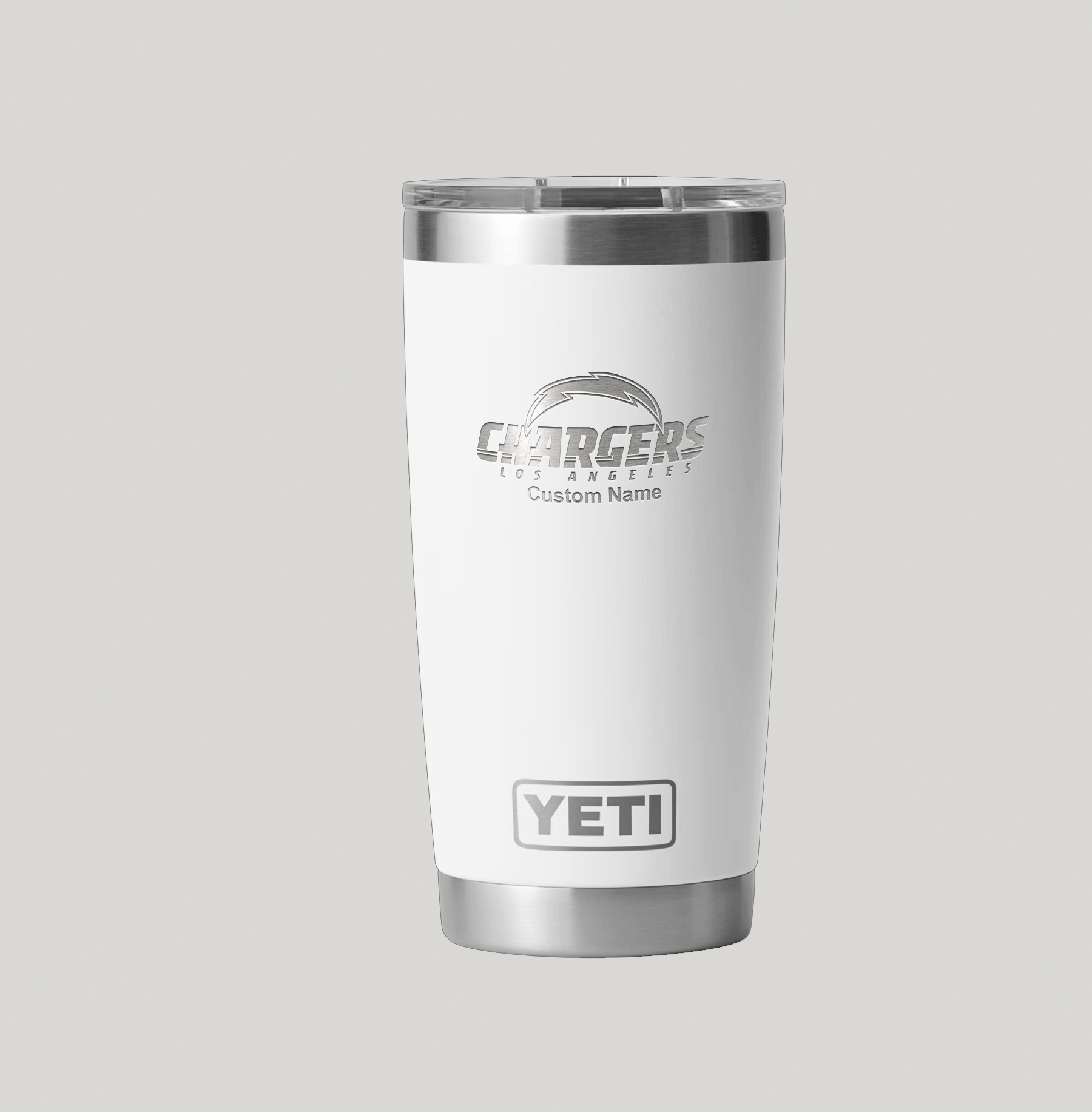 Personalized Los Angeles Chargers Yeti 20 oz Rambler Tumbler - Image 4