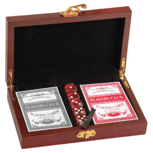 Rosewood Finish Card and Dice Set