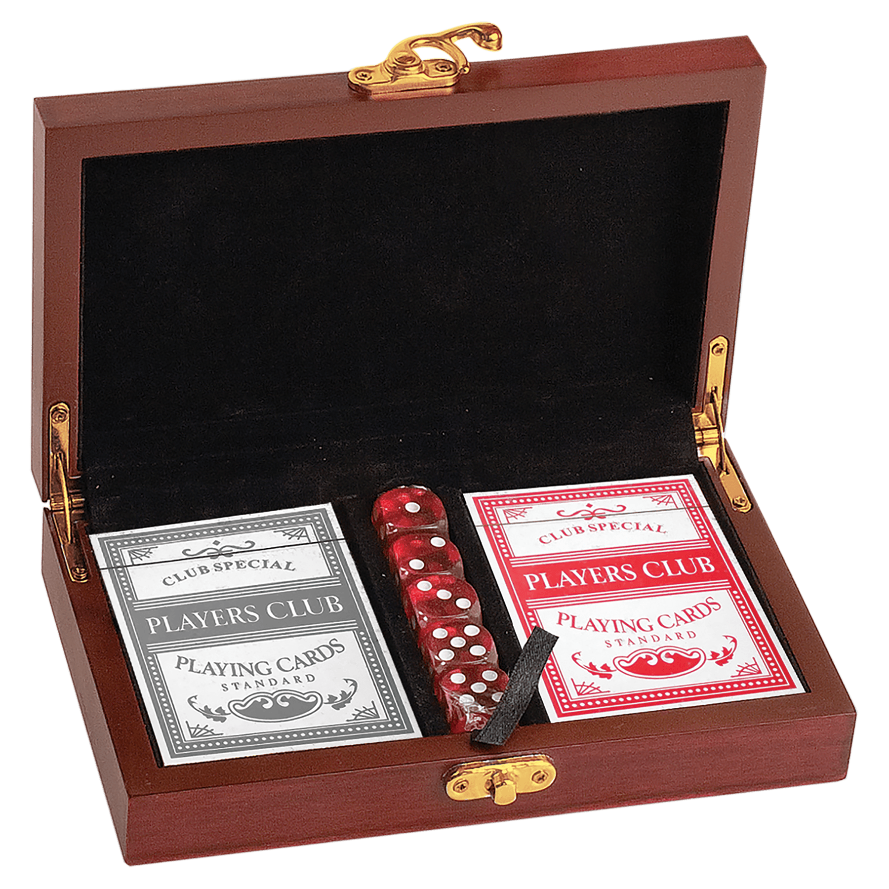 Rosewood Finish Card and Dice Set