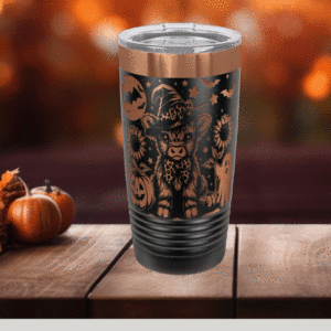 Highland Cow Halloween – Witchy Cow, Pumpkins, and Ghost Polar Camel 20 oz Tumbler