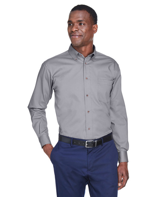 Harriton Men's Easy Blend™ Long-Sleeve Twill Shirt with Stain-Release (Artone Public) - Image 2