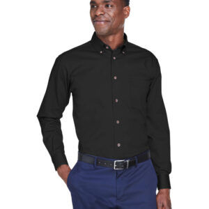 Harriton Men's Easy Blend™ Long-Sleeve Twill Shirt with Stain-Release (Artone Public)
