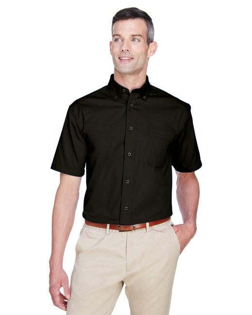 Harriton Men's Easy Blend™ Short-Sleeve Twill Shirt with Stain-Release (Artone Public)