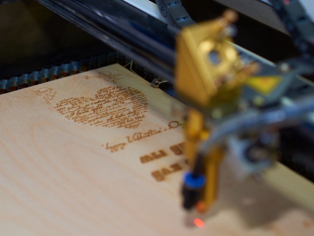 postcard laser cutting process