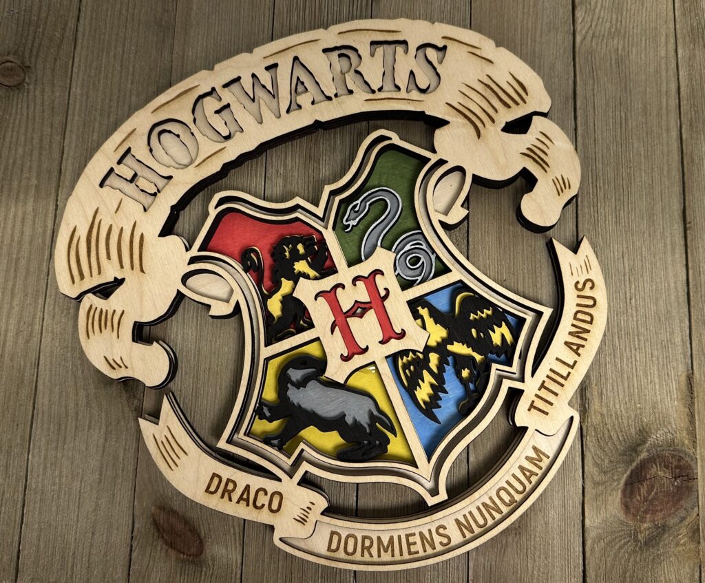 Sample of custom laser engraving services on wood and metal