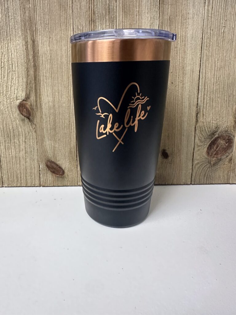 Sample of custom laser engraving services on wood and metal