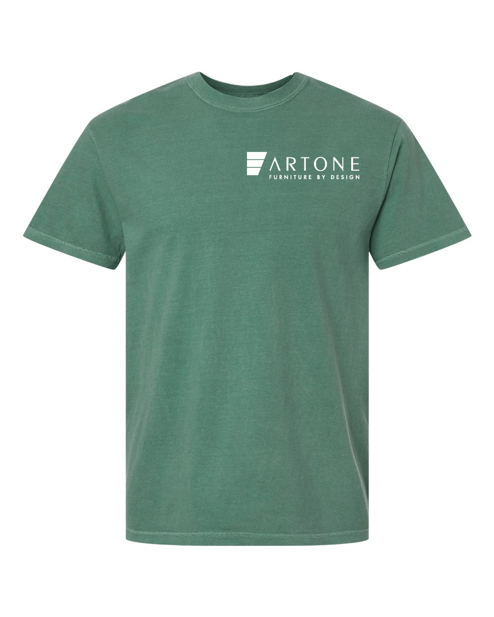 Comfort Colors - Unisex Garment-Dyed Heavyweight T-Shirt - 1717 1 Product mockup of a seafoam green Comfort Colors 1717 t-shirt with the 'Artone Furniture by Design' logo printed on the left chest.